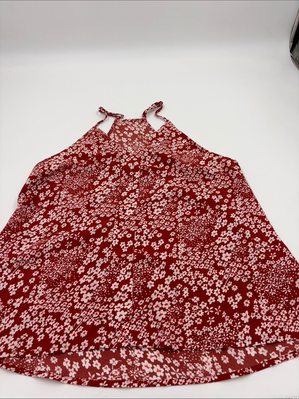 Women’s Red Floral Halter Tank Top